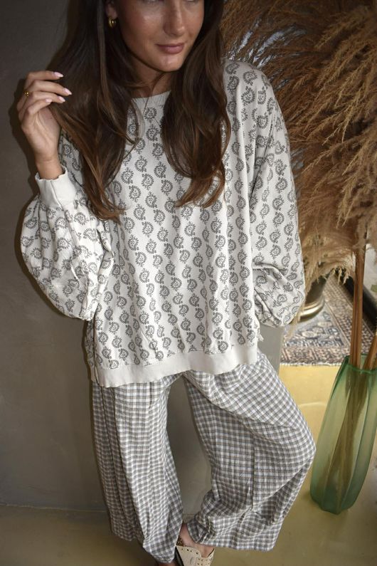 Annie Gingham Quirky 7/8 Pant Mocha